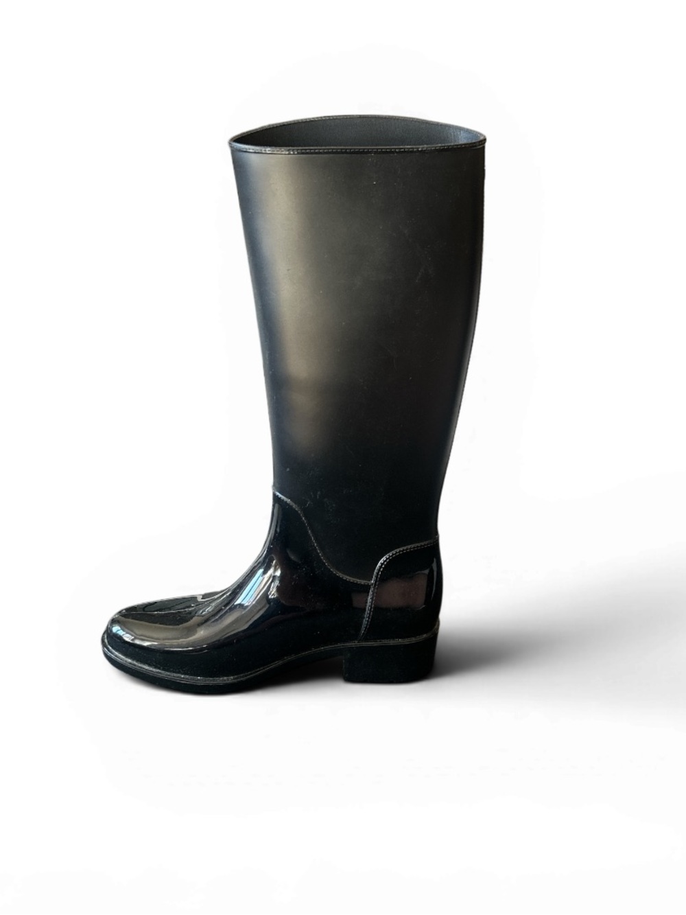 Sam Edelman Black Tall Gloss & Matte Rain Boot
